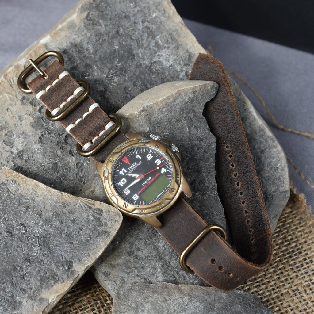 One-Piece Newbury Craze Horse Rattler Brown Watch Strap