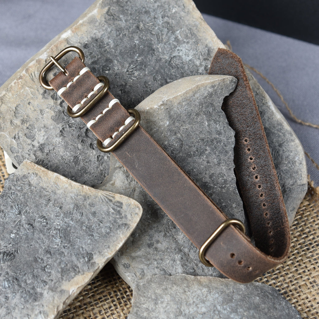 One-Piece Newbury Craze Horse Rattler Brown Watch Strap