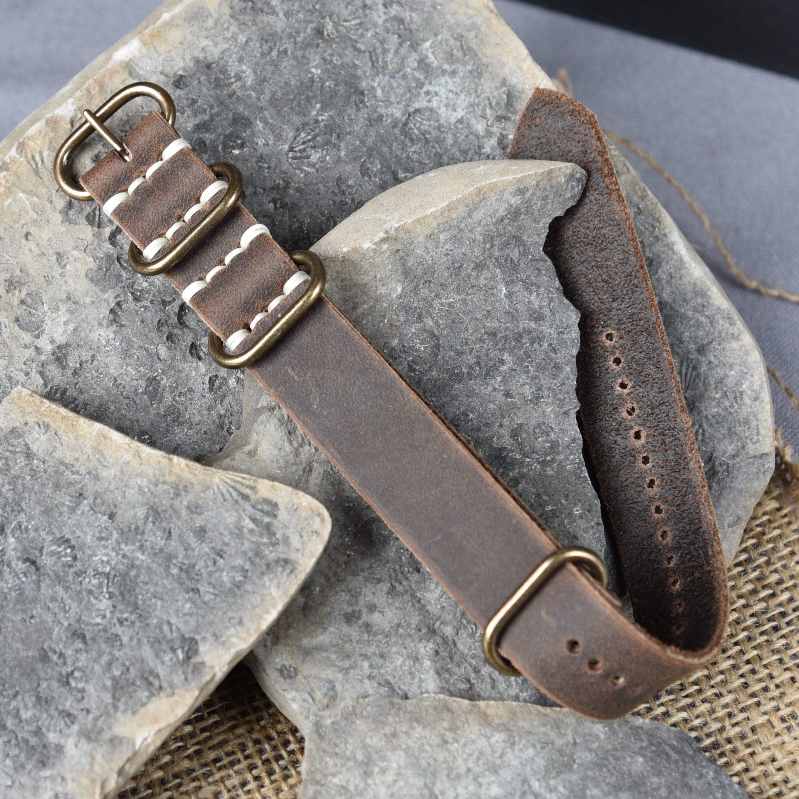 One-Piece Newbury Craze Horse Rattler Brown Watch Strap