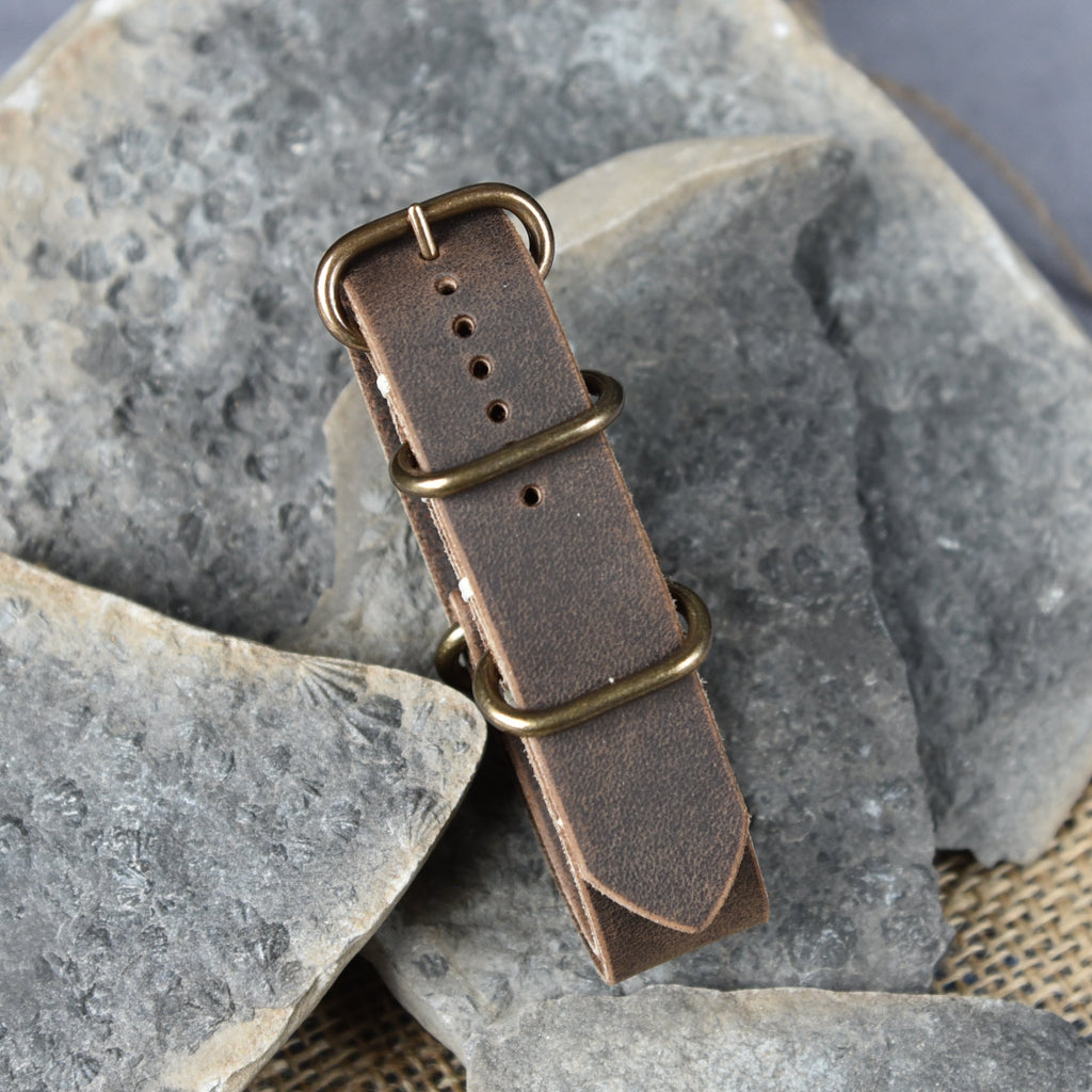 One-Piece Newbury Craze Horse Rattler Brown Watch Strap