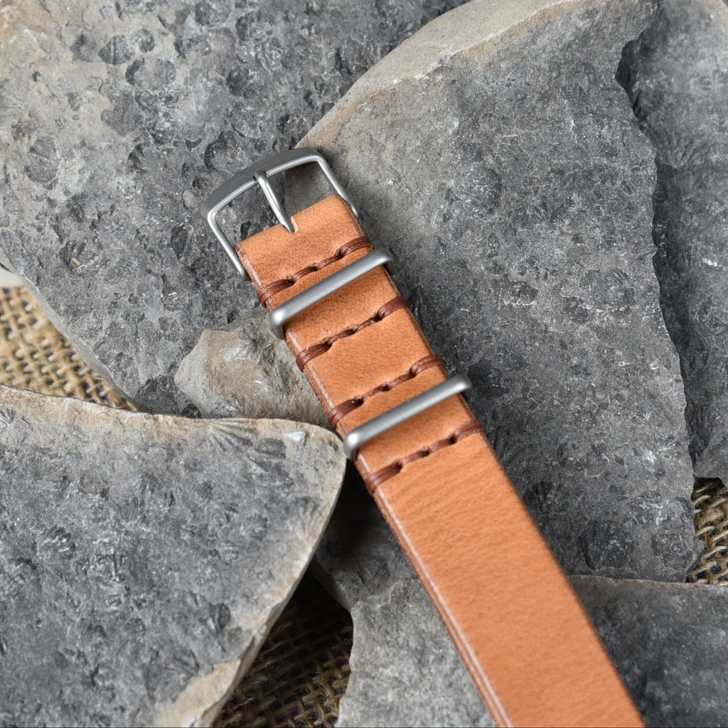 One-Piece Horween Dublin "Light Natural" Full Grain Watch Band