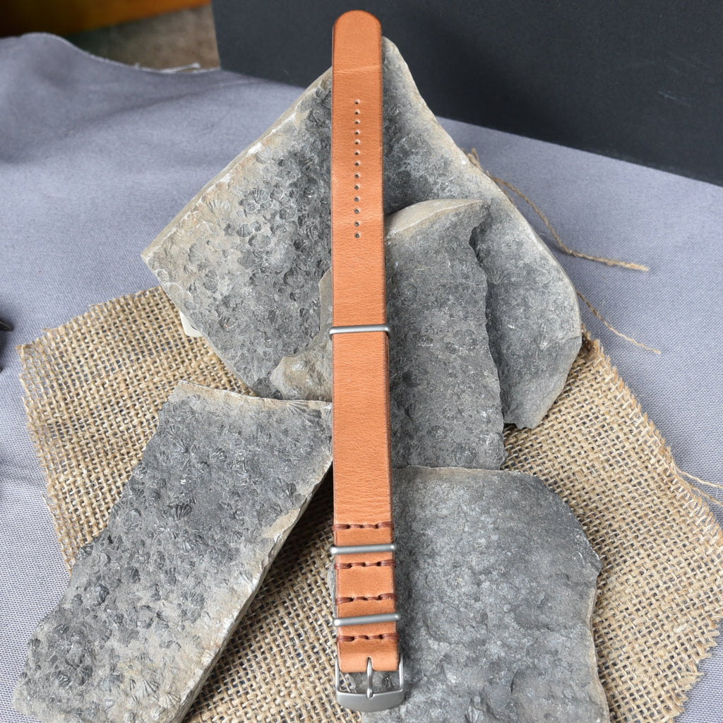 One-Piece Horween Dublin "Light Natural" Full Grain Watch Band