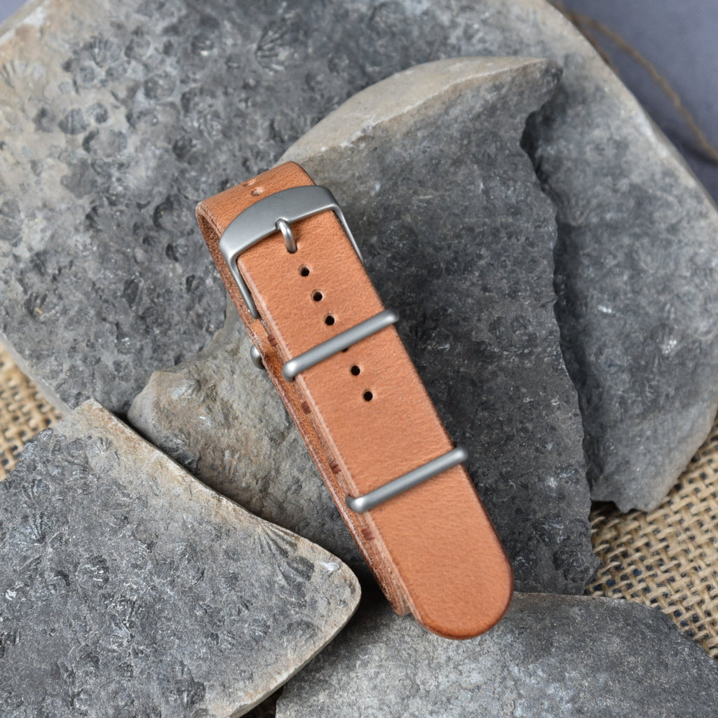 One-Piece Horween Dublin "Light Natural" Full Grain Watch Band