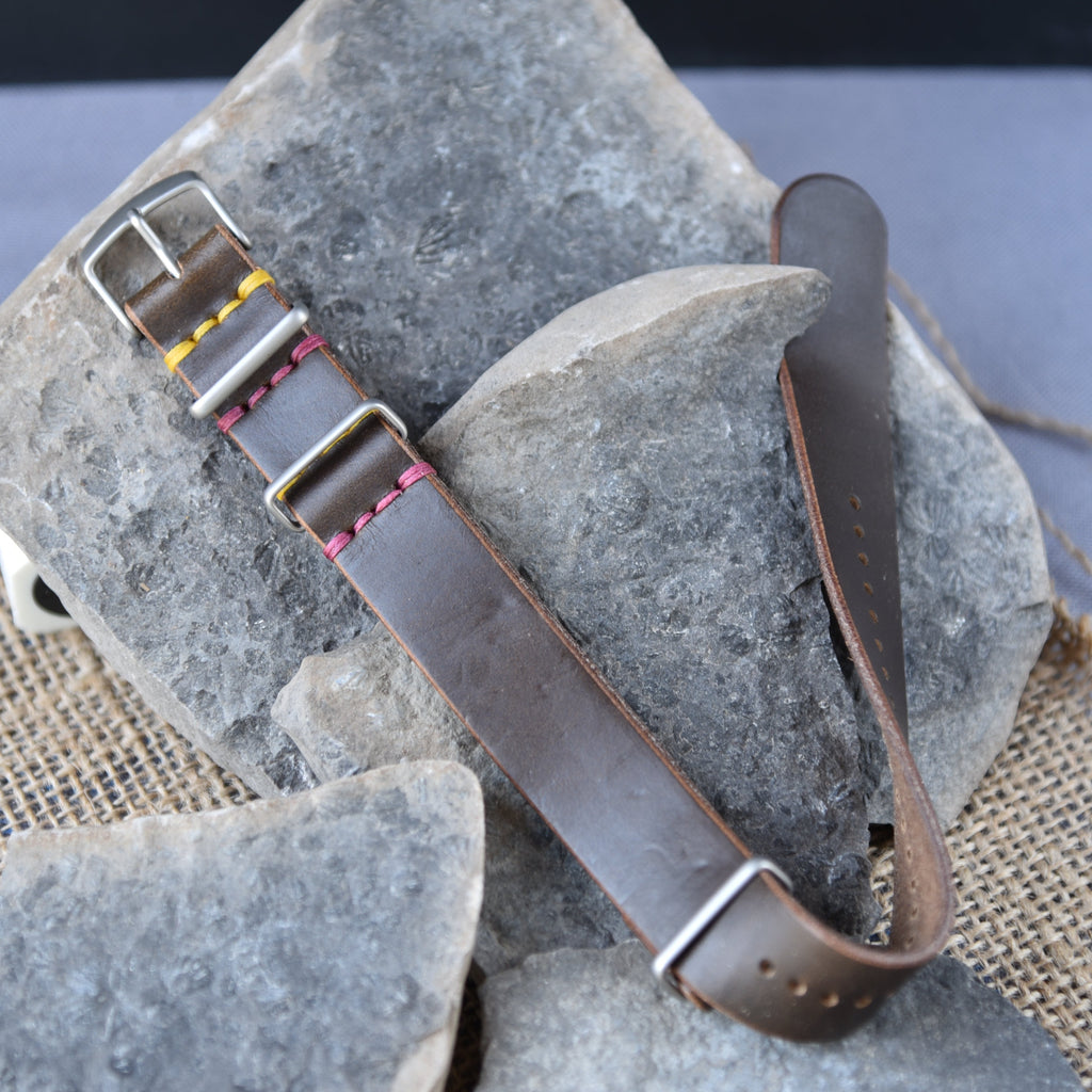 One-Piece Horween Chromexcel "Olive" Full Grain Watch Band