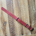 Leather One-Piece Watch Strap - Horween Football- Red Brown - Customizable
