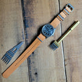 Leather One-Piece Watch Strap - Italian  Wapier Conceria - Natural/Tan Color  - Customizable