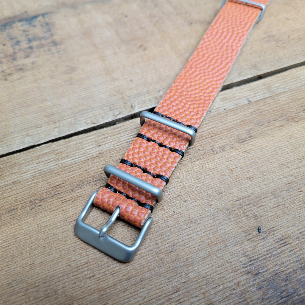 Leather One-Piece Watch Strap - Horween Basketball - Tan - Customizable