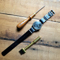 Leather One-Piece Watch Strap - Horween Horsehide Chromexcel - Black - Customizable