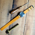 Leather One-Piece Watch Strap - Horween Baseball Glove - Tan - Customizable