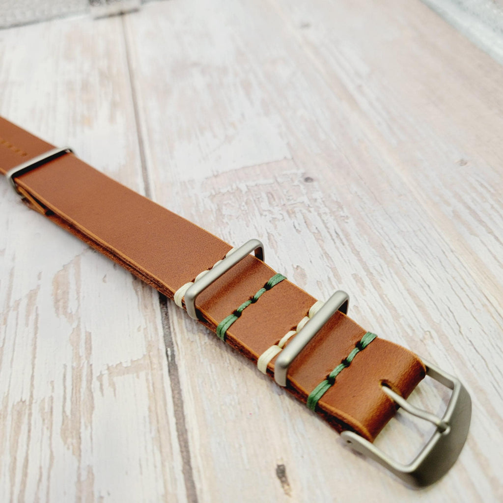 Leather One-Piece Watch Strap - Italian  Wapier Conceria - Chestnut Brown - Customizable