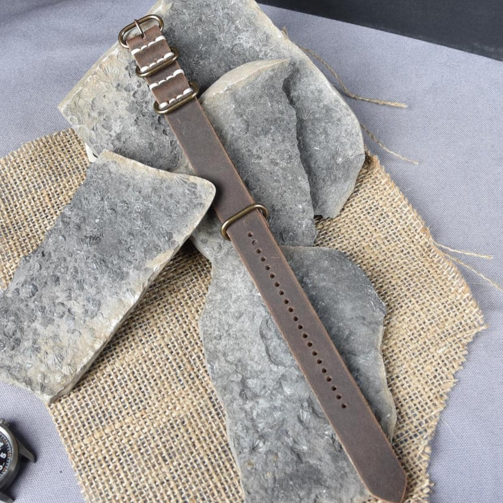 Full Grain Leather Watch Strap – Single-Piece, American‑Made, Custom Fit & Personalized Initials