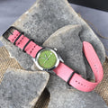Leather One-Piece NATO-style Watch Strap - Italian Analine Leather - Pink - Customizable