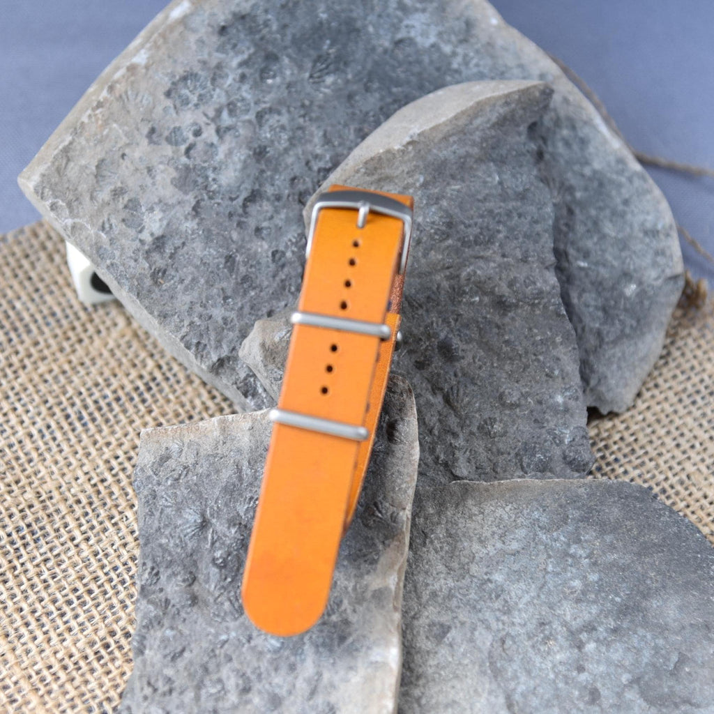 Leather One-Piece Watch Strap - Italian  Wapier Conceria - Yellow - Customizable