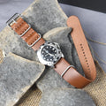 Leather One-Piece Watch Strap - Italian  Wapier Conceria - Light Brown - Customizable