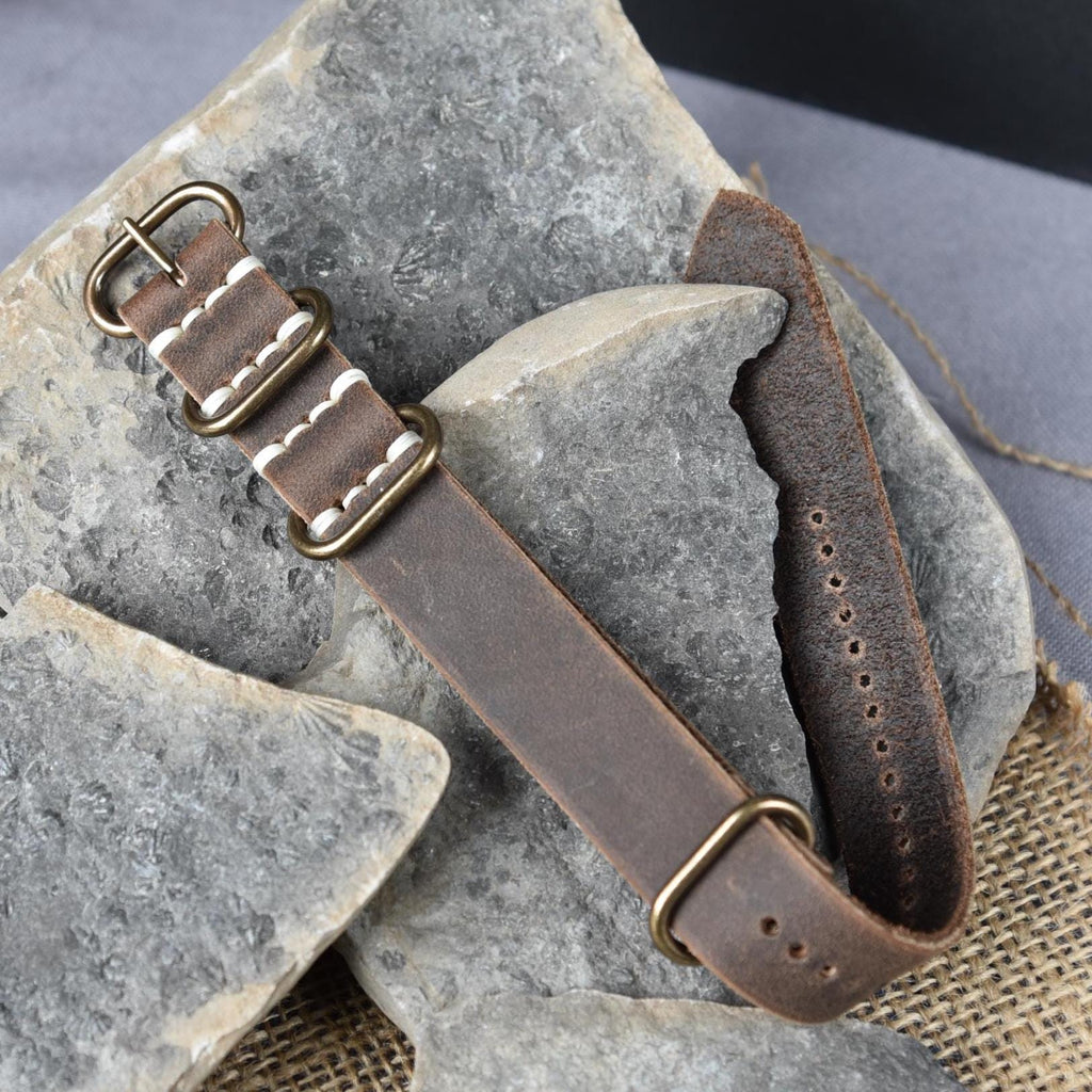 Full Grain Leather Watch Strap – Single-Piece, American‑Made, Custom Fit & Personalized Initials