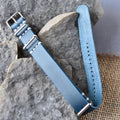 Leather One-Piece Watch Strap - Italian  Wapier Conceria - Blue - Customizable