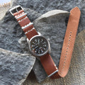 NATO Style Leather One-Piece Watch Strap - Horween Dublin - English Tan - Customizable