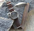 Full Grain NATO-Style Watch Band - One Piece Watch Strap - Customizable - Horween Brown- Multiple Sizes
