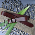 American Made Full Grain Vegetable Tanned Leather Belt, Hermann Oak Tannery, British Brown