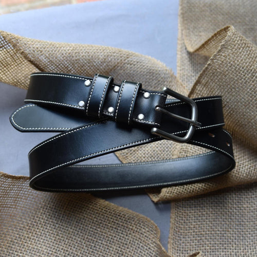 American Made Full Grain, Black English Bridle Leather Belt – Sedgwick & Co.