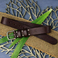 American Made Full Grain Vegetable Tanned Leather Belt, Hermann Oak Tannery, Havana Brown