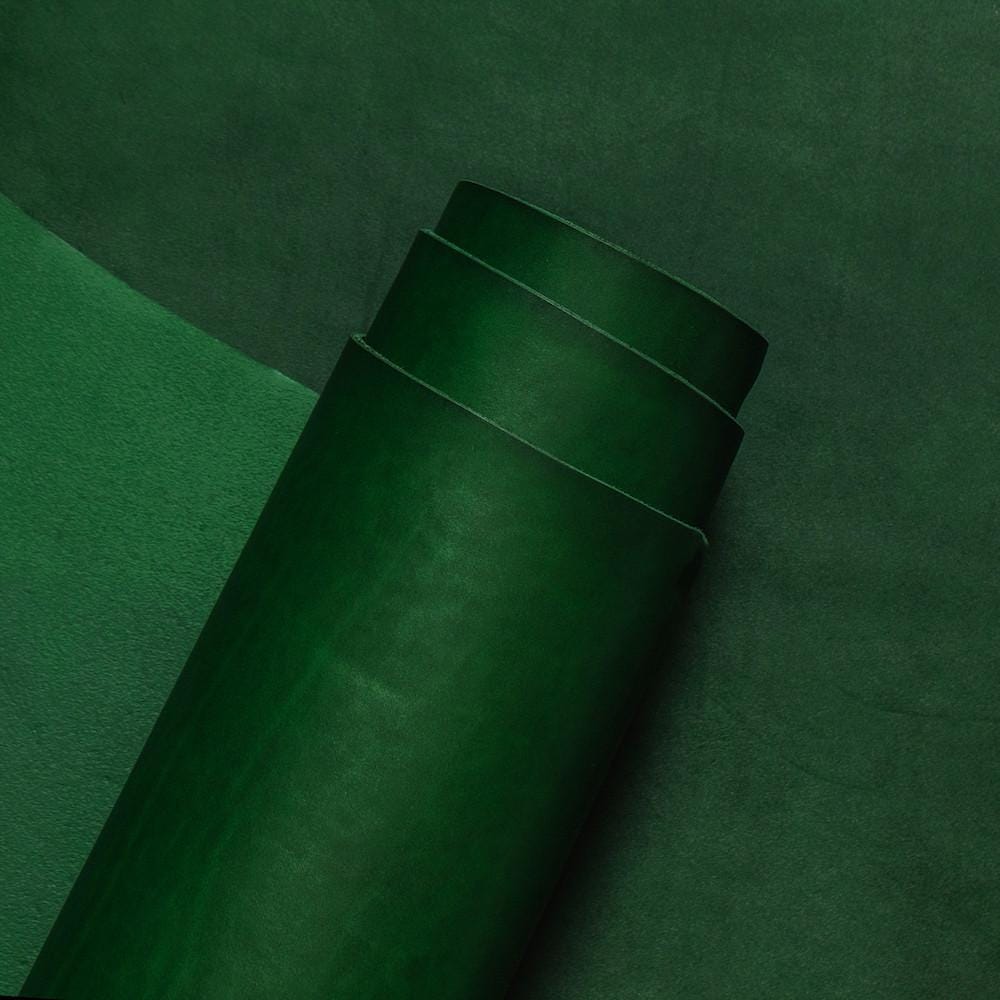 American Made Full Grain Vegetable Tanned Leather Bridle Belt, Wickett and Craig, Zucchini Green
