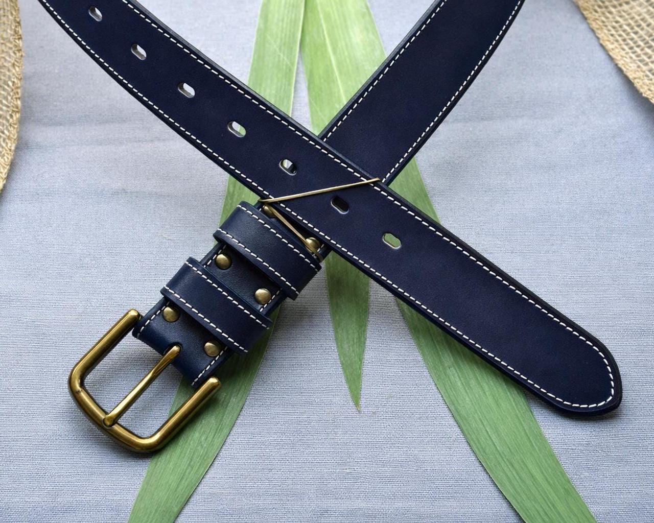 American Made Full Grain, English Bridle Leather Belt – Sedgwick & Co. Navy