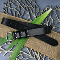 American Made Full Grain Vegetable Tanned Leather Belt, Hermann Oak Tannery, Black