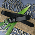 American Made Full Grain Vegetable Tanned Leather Belt, Hermann Oak Tannery, Black
