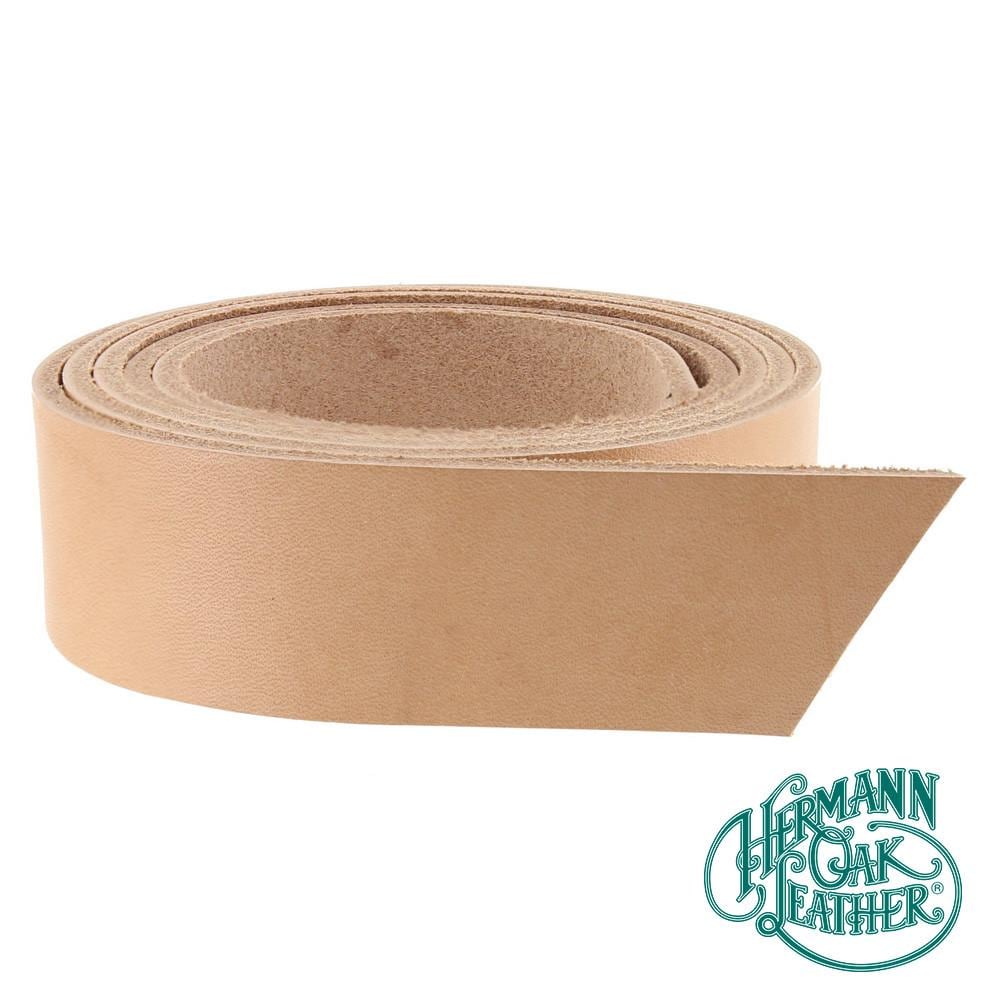 American Made Full Grain Vegetable Tanned Leather Belt, Hermann Oak Tannery, Natural