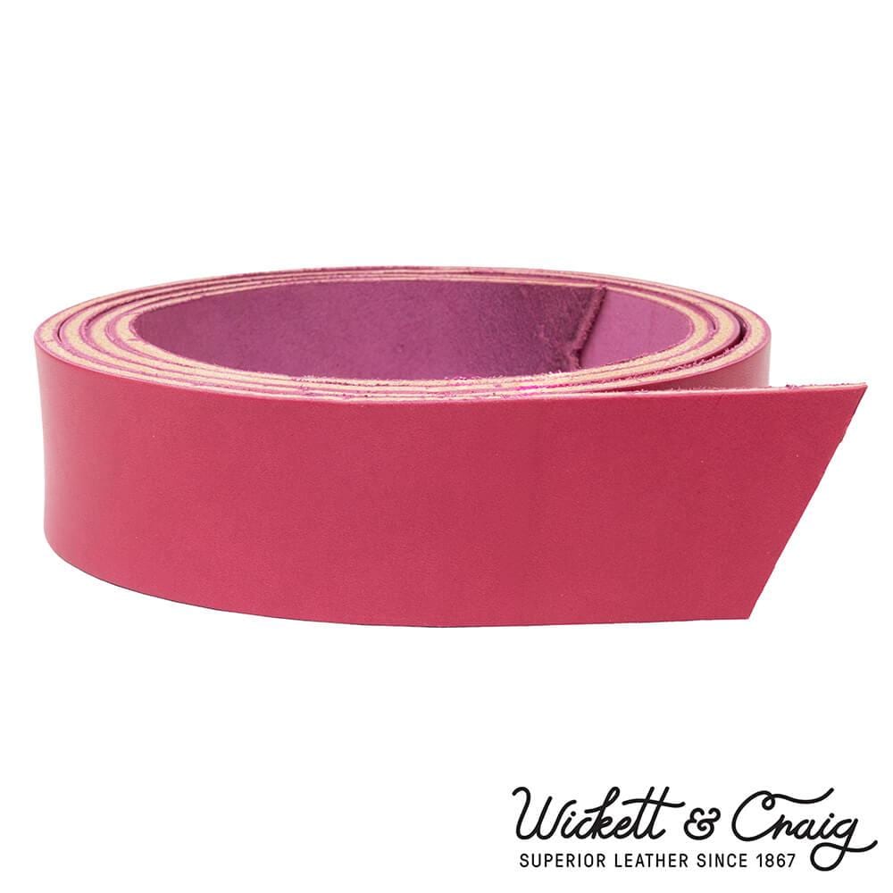 American Made Full Grain Vegetable Tanned Leather Bridle Belt, Wickett and Craig, Pink